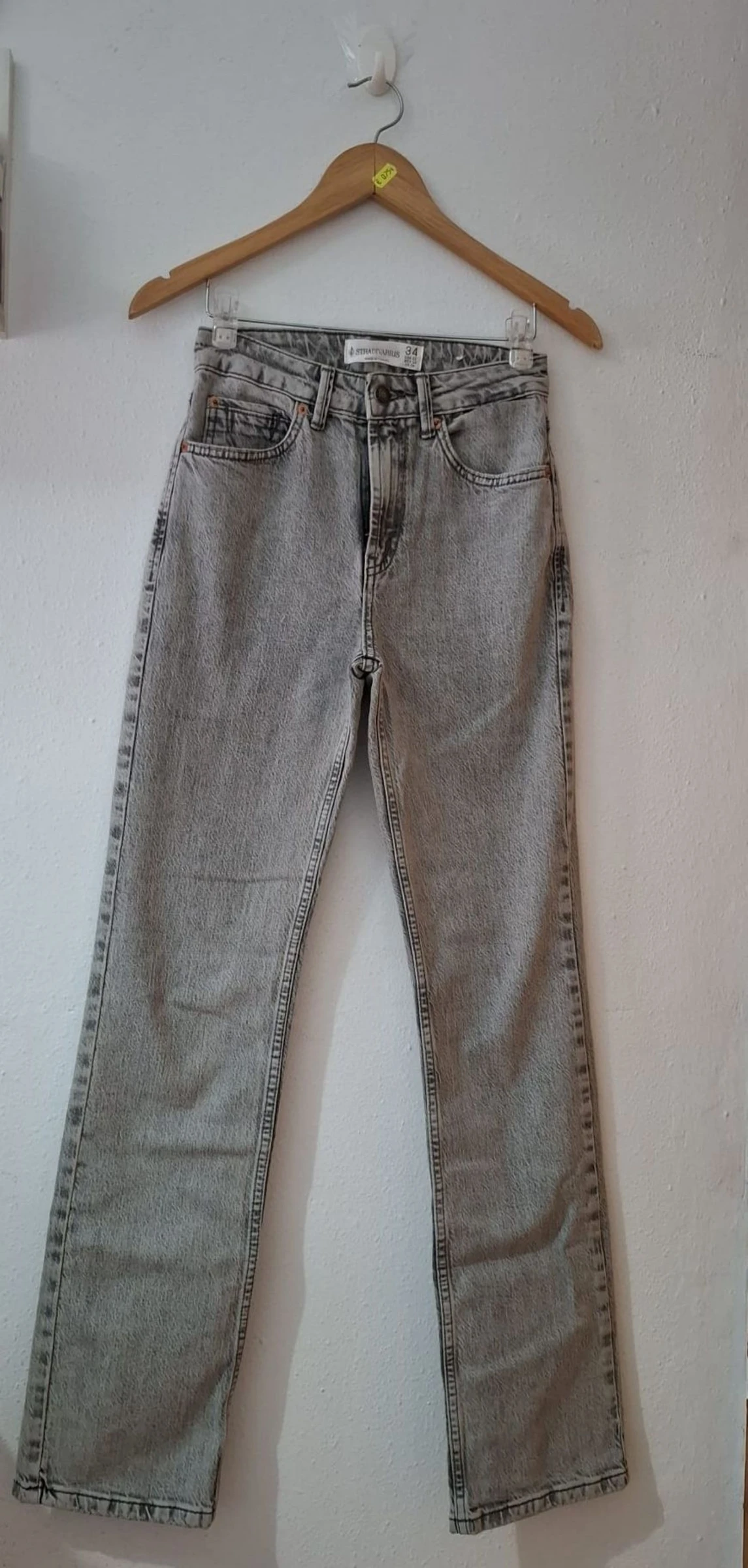 Stradivarius D98 Lichtgrijze Denim Basic Broek – photo 3